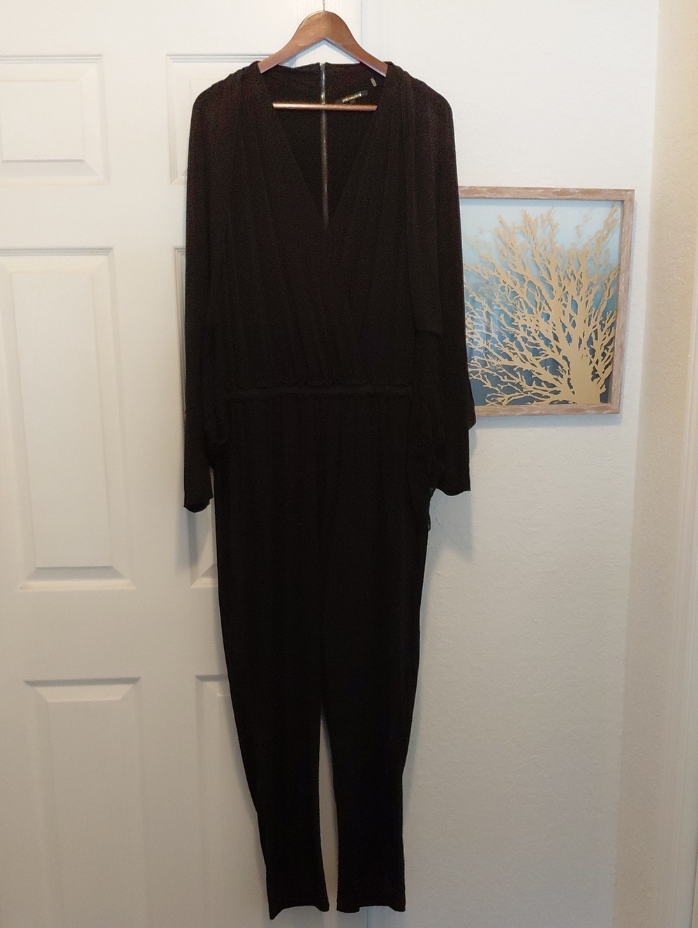 Kobi Halperin Black V-Neck Long Sleeve Jumpsuit